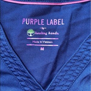 Purple Label Healing Hands Navy Scrub Top